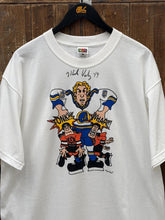 Load image into Gallery viewer, Mike Varhaug Flint Generals Vintage 90s Autographed Hockey Tee White ABC Vintage 