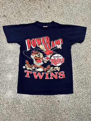 Minnesota Twins Vintage 1991 Taz Power Slam Navy ABC Vintage 