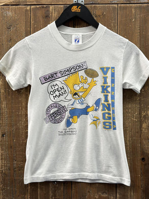 Minnesota Vikings Vintage 1990 Bart Simpson Youth Tee Paper Thin ABC Vintage 