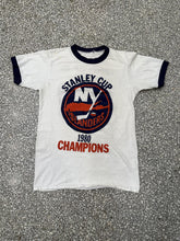 Load image into Gallery viewer, New York Islanders Vintage 1980 Champions Ringer Tee Paper Thin ABC Vintage 