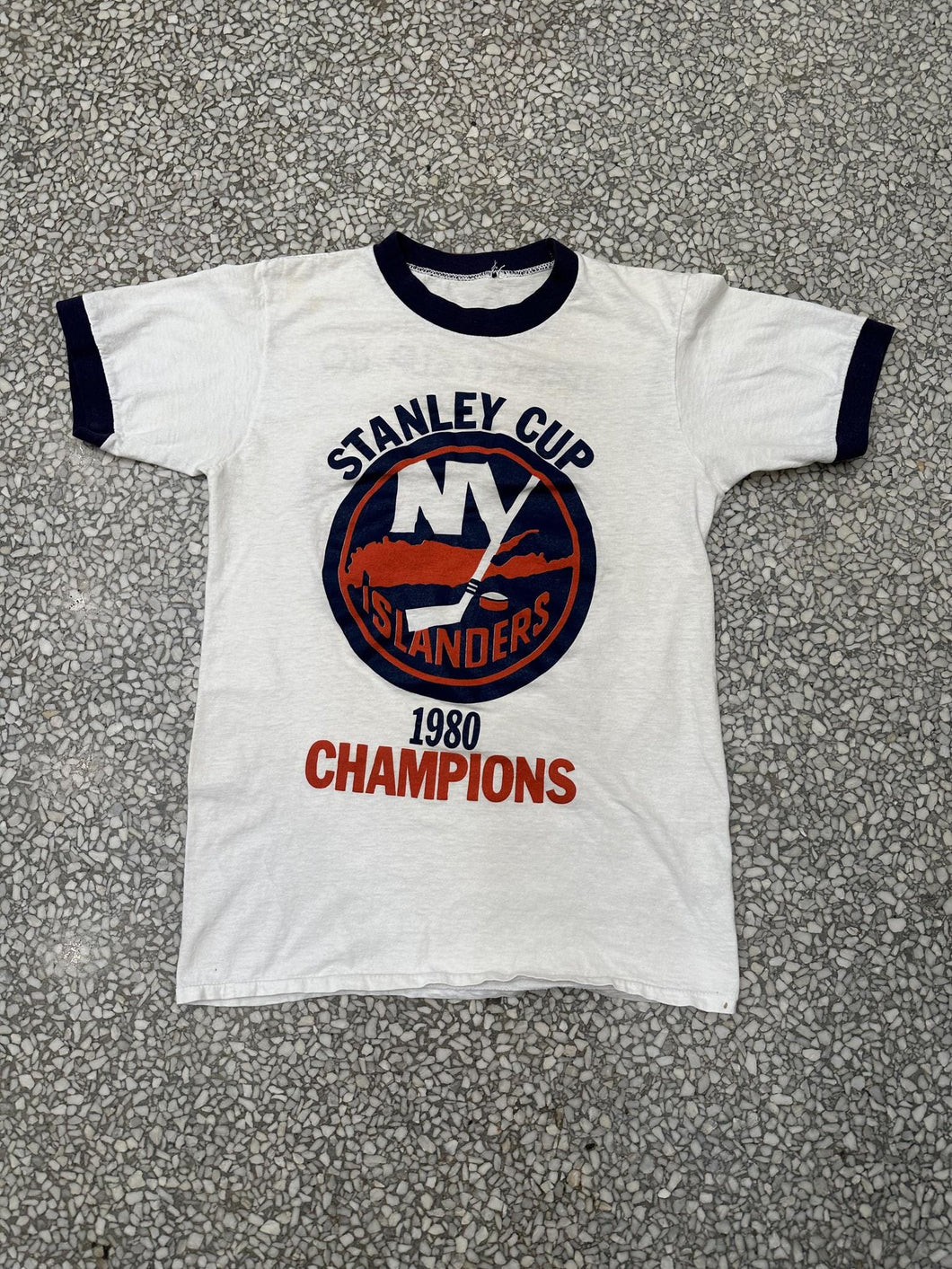 New York Islanders Vintage 1980 Champions Ringer Tee Paper Thin ABC Vintage 