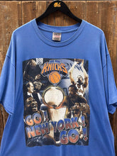 Load image into Gallery viewer, New York Knicks Vintage 90s Go New York Go Faded Blue Tee Blue ABC Vintage 