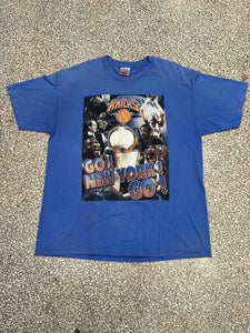 New York Knicks Vintage 90s Go New York Go Faded Blue Tee Blue ABC Vintage 