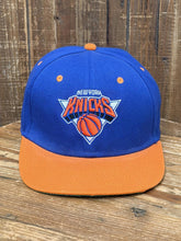 Load image into Gallery viewer, New York Knicks Vintage 90s TI$A Custom Snapback Blue Orange ABC Vintage 