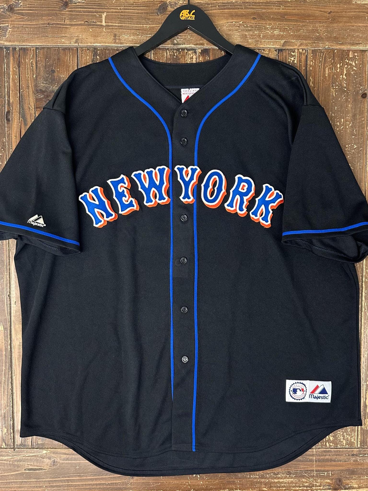 New York Mets Mike Piazza #31 Vintage 90s Majestic Baseball Jersey Black
