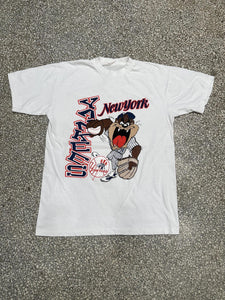 New York Yankees Vintage 90s Taz White ABC Vintage 