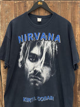 Load image into Gallery viewer, Nirvana Vintage 80s Kurt D. Cobain Letter European Tee Faded Black ABC Vintage 