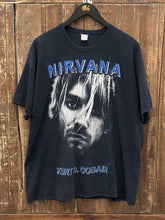 Load image into Gallery viewer, Nirvana Vintage 80s Kurt D. Cobain Letter European Tee Faded Black ABC Vintage 