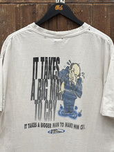 Load image into Gallery viewer, No Fear Vintage 90s It Takes A Bigger Man To Cry Tee Faded White ABC Vintage 