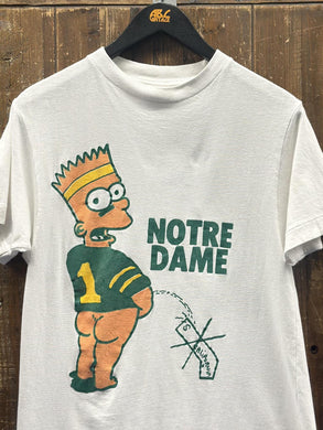 Notre Dame Vintage 90s Bart Simpson Can't Touch This Bootleg Tee White ABC Vintage 
