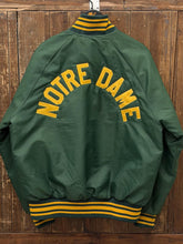 Load image into Gallery viewer, Notre Dame Vintage 90s Bomber Jacket Green ABC Vintage 