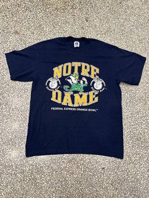 Notre Dame Vintage 90s Orange Bowl Logo 7 Tee Navy ABC Vintage 