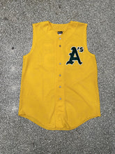 Load image into Gallery viewer, Oakland A&#39;s Vintage 90s Wilson Jersey Vest Yellow ABC Vintage 