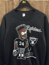Load image into Gallery viewer, Oakland Raiders Vintage 90s Bart Simpson Crewneck Black ABC Vintage 