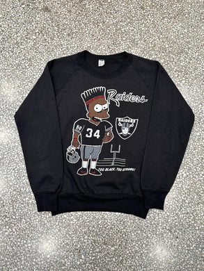 Oakland Raiders Vintage 90s Bart Simpson Crewneck Black ABC Vintage 