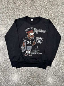 Oakland Raiders Vintage 90s Bart Simpson Crewneck Black ABC Vintage 