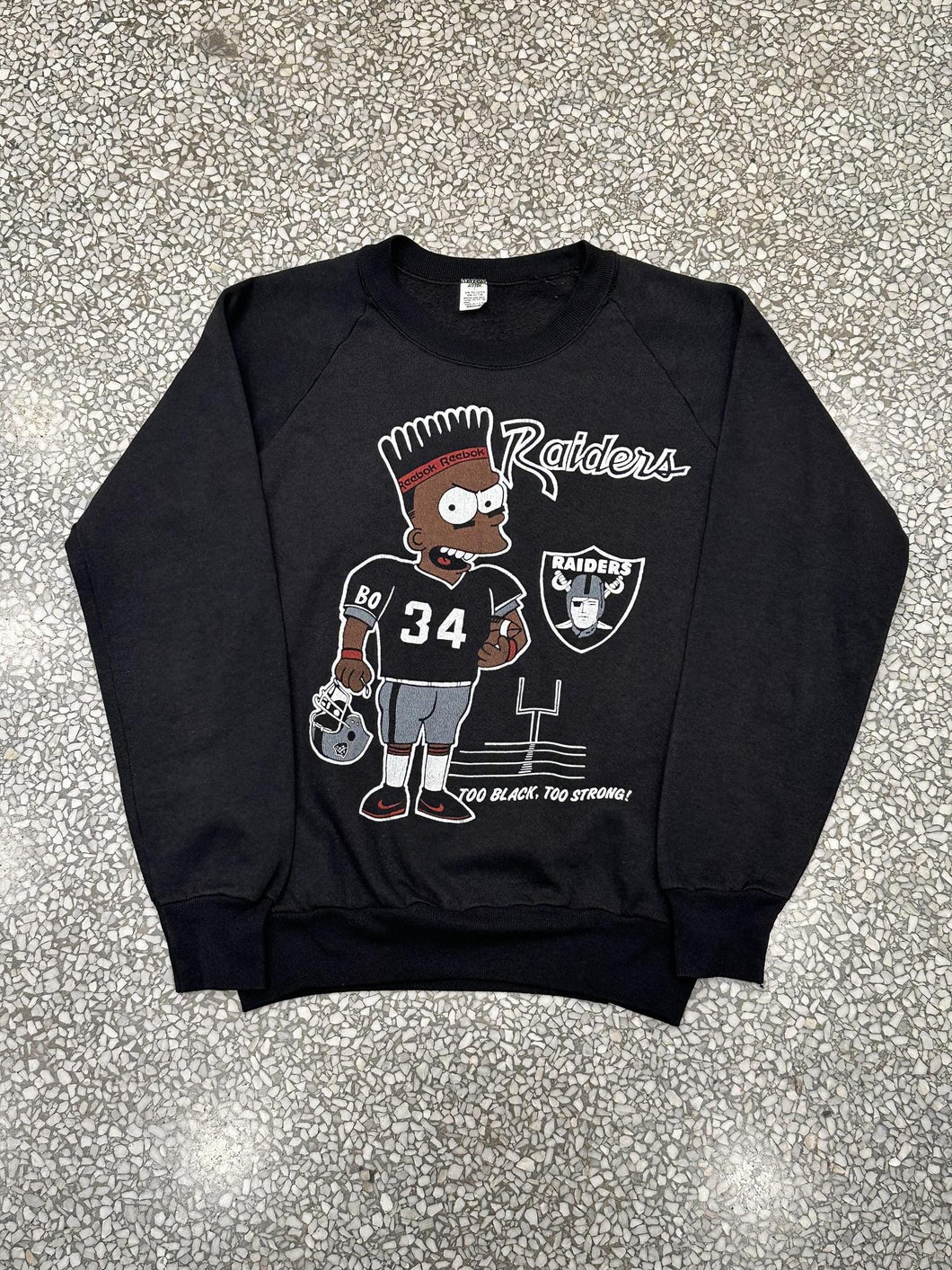 Oakland Raiders Vintage 90s Bart Simpson Crewneck Black ABC Vintage 