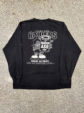 Load image into Gallery viewer, Oakland Raiders Vintage 90s Whoop Ass L/S Tee Faded Black ABC Vintage 