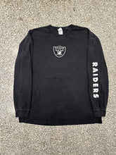 Load image into Gallery viewer, Oakland Raiders Vintage 90s Whoop Ass L/S Tee Faded Black ABC Vintage 
