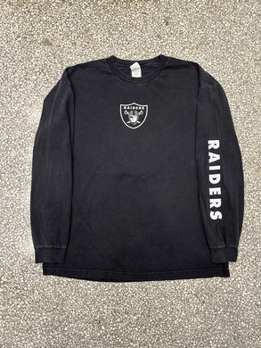 Oakland Raiders Vintage 90s Whoop Ass L/S Tee Faded Black ABC Vintage 