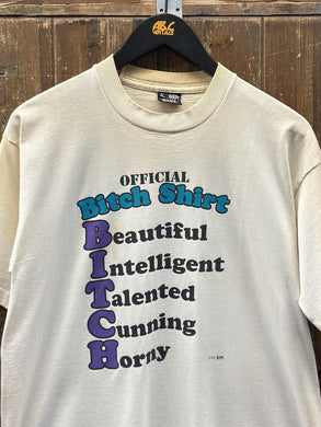 Official Bitch Shirt Vintage 90s Tee Faded Cream ABC Vintage 