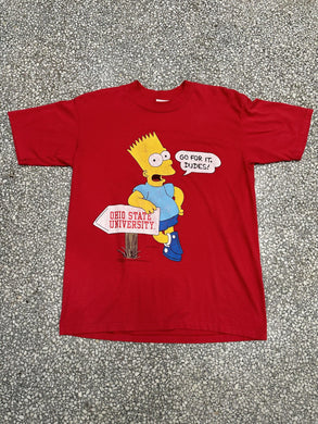 Ohio State Vintage 1990 Bart Simpson Faded Red ABC Vintage 