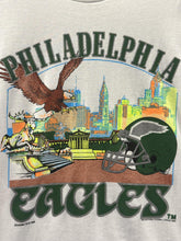 Load image into Gallery viewer, Philadelphia Eagles Vintage 1990 City View Tee White Neon ABC Vintage 