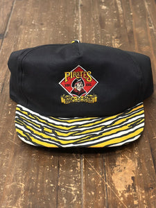 Pittsburgh Pirates Vintage 1990-1991 Yellow Black White Zebra Brim Snapback Black ABC Vintage 