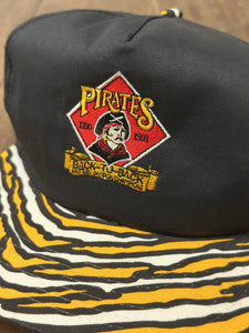 Pittsburgh Pirates Vintage 1990-1991 Yellow Black White Zebra Brim Snapback Black ABC Vintage 
