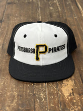 Load image into Gallery viewer, Pittsburgh Pirates Vintage 80s New Era Snapback Navy White ABC Vintage 
