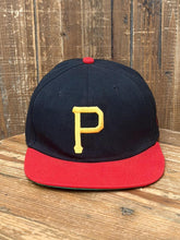 Load image into Gallery viewer, Pittsburgh Pirates Vintage 90s TI$A Custom Snapback Black Red ABC Vintage 