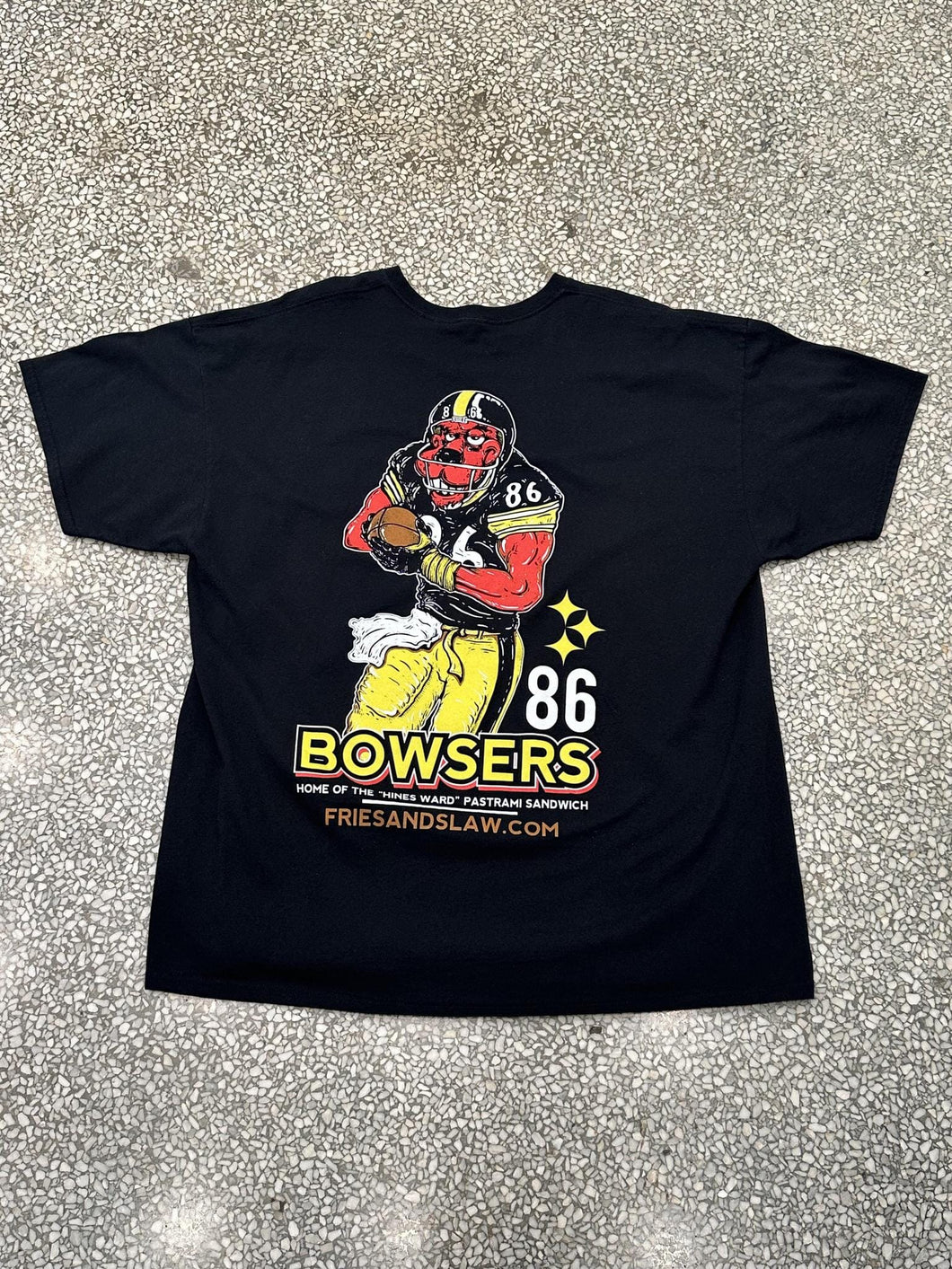 Pittsburgh Steelers Bowsers Restaurant Vintage 90s Tee Black ABC Vintage 