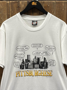 Pittsburghese Vintage 1990 Tee White ABC Vintage 