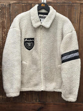 Load image into Gallery viewer, Raiders Vintage 90s Cliff Engle Sherpa Jacket Cream ABC Vintage 