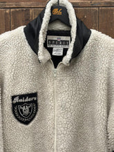 Load image into Gallery viewer, Raiders Vintage 90s Cliff Engle Sherpa Jacket Cream ABC Vintage 
