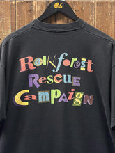 Load image into Gallery viewer, Rainforest Rescue Campaign Vintage 1993 Tee Black ABC Vintage 