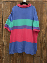Load image into Gallery viewer, Ralph Lauren Vintage Youth Polo Shirt Bright Pink Blue Teal ABC Vintage 