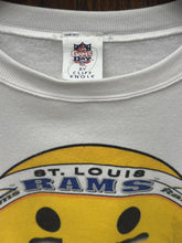 Load image into Gallery viewer, Rams Vintage 1996 Have A Rams Day Emoji Game Day Cliff Engle Crewneck White ABC Vintage 