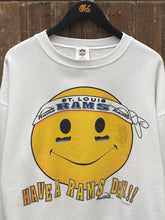 Load image into Gallery viewer, Rams Vintage 1996 Have A Rams Day Emoji Game Day Cliff Engle Crewneck White ABC Vintage 