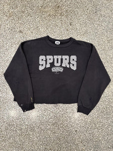 San Antonio Spurs Vintage 90s Cropped Crewneck Faded Black ABC Vintage 