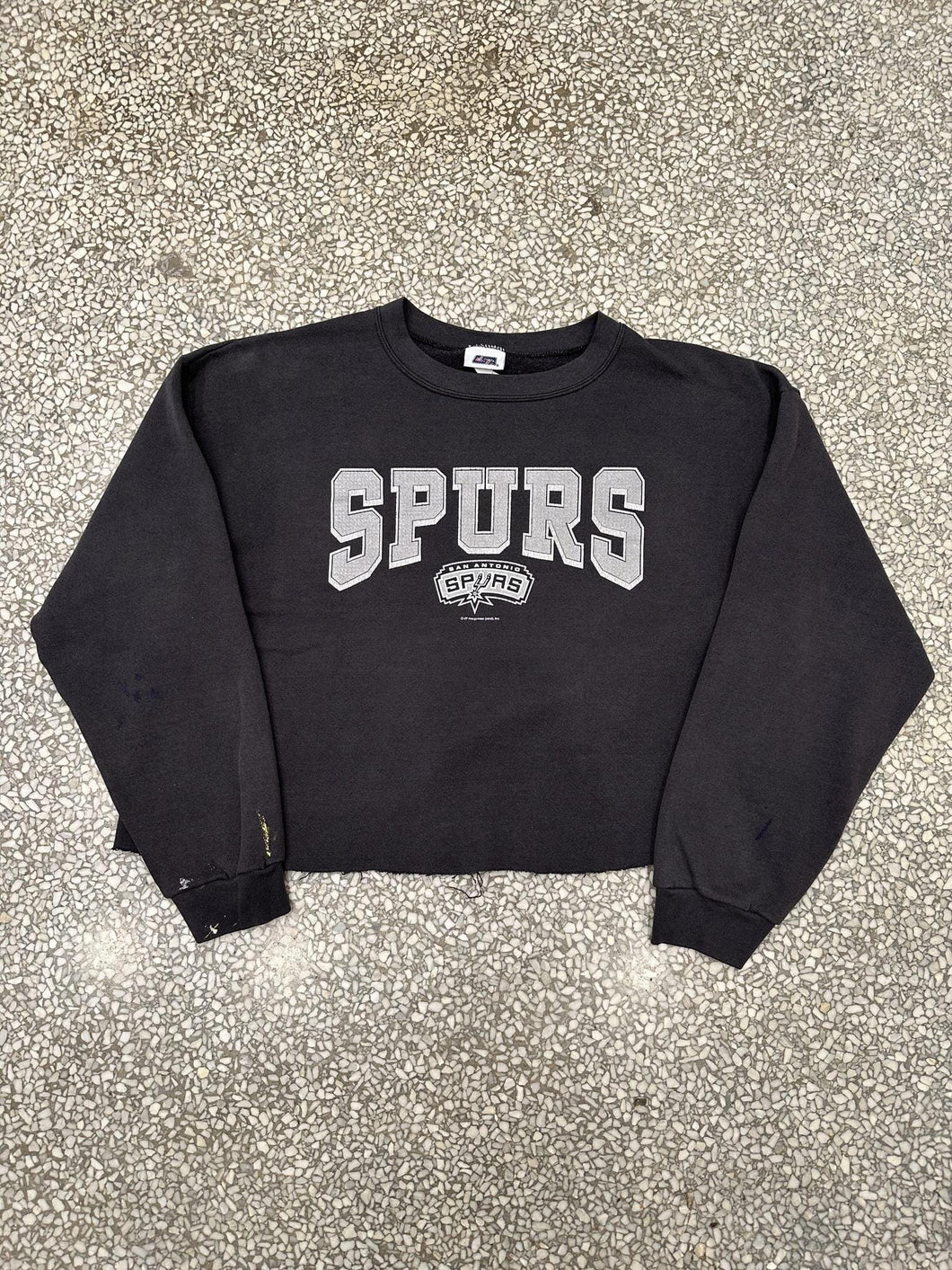 San Antonio Spurs Vintage 90s Cropped Crewneck Faded Black ABC Vintage 