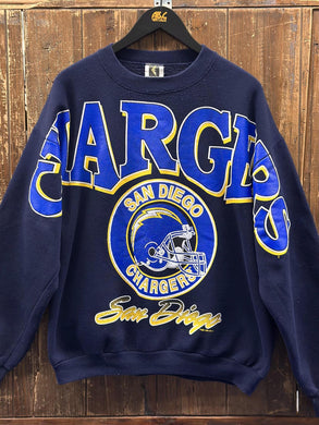 San Diego Chargers Vintage 90s Cliff Engle Crewneck Navy ABC Vintage 