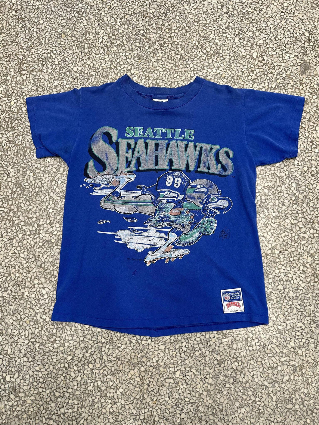 Seattle Seahawks Vintage 1988 Jack Davis Nutmeg Faded Blue ABC Vintage 