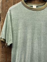 Load image into Gallery viewer, Sportswear Vintage 70s Ringer Tee Paper Thin Faded Green ABC Vintage 