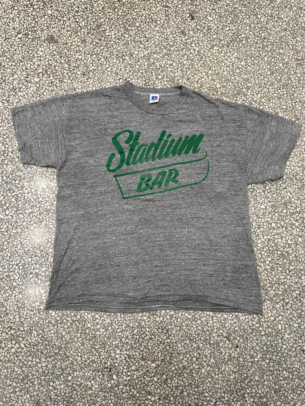 Stadium Bar 21 Vintage 90s Russell Tee Paper Thin Dark Grey ABC Vintage 