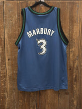 Load image into Gallery viewer, Stephon Marbury Minnesota Timberwolves Vintage 90s Youth Champion Jersey Blue ABC Vintage 