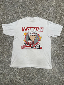 Steve Yzerman Detroit Red Wings Vintage 1988 Hanes Tee Paper Thin White ABC Vintage 