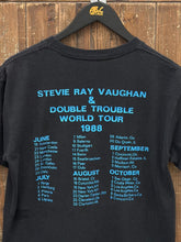 Load image into Gallery viewer, Stevie Ray Vaughan Vintage 1988 Double Trouble World Tour Tee Faded Black ABC Vintage 
