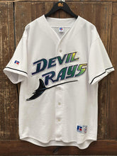 Load image into Gallery viewer, Tampa Bay Devil Rays Vintage 90s Russell Baseball Jersey White ABC Vintage 