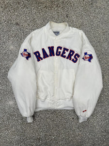 Texas Rangers Vintage 90s Swingster Bomber Jacket White ABC Vintage 